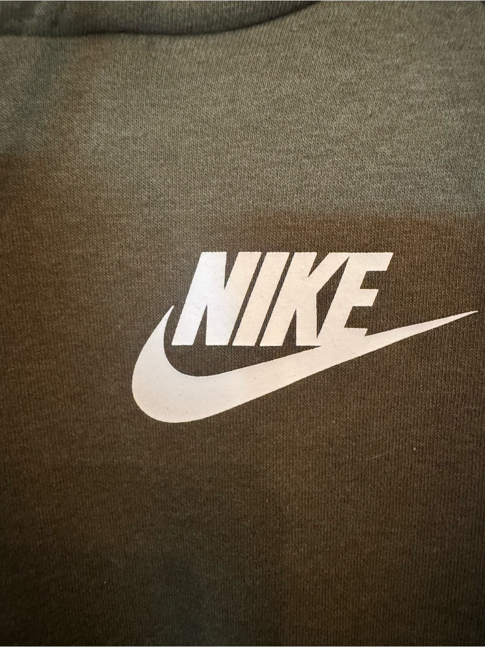 Nike Olive Green Pullover Hoodie with White Logo - Picture 2 of 4
